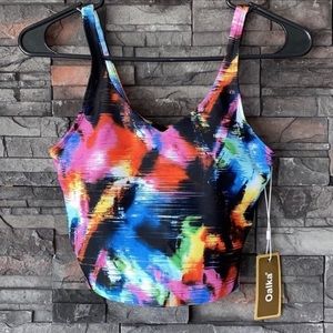 Sports Bra Womens Longline Padded Crop Tank Yoga  Workout Fitness Top NWT XS